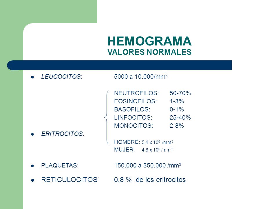 Normales sus basofilos y valores